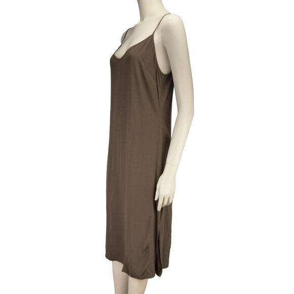 FRANK & OAK Minimalist 90s inspired Brown Slip Dress sz M - Picture 4 of 9